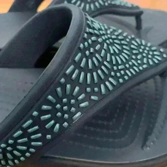 Crocs Monterey Diamante Wedge Sandals, Women's Size 9 - Picture 3 of 8